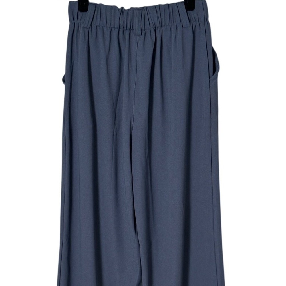 NWT Halara Flex High Waisted Pleated Wide Leg Waffle Work Pants Blue Size S - Picture 11 of 12
